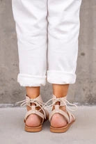 Blaze Lace Up Sandals - Beige