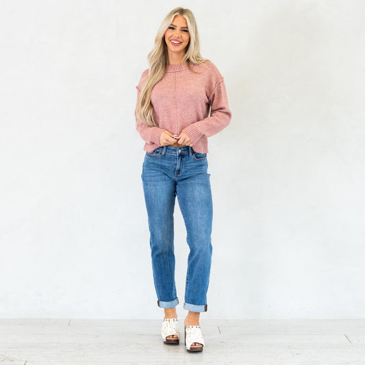 Judy Blue Caden Mid Rise Classic Boyfriend Jeans Regular & Plus Sizes