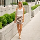 KanCan Mills High Rise Mini Skirt Brown Creme
