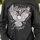 Wild Free Sweet Heart Oversized Graphic Long Sleeve T-Shirt Black