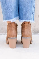 Bite Me Faux Suede Dark Cognac