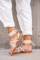 Blaze Lace Up Sandals - Beige