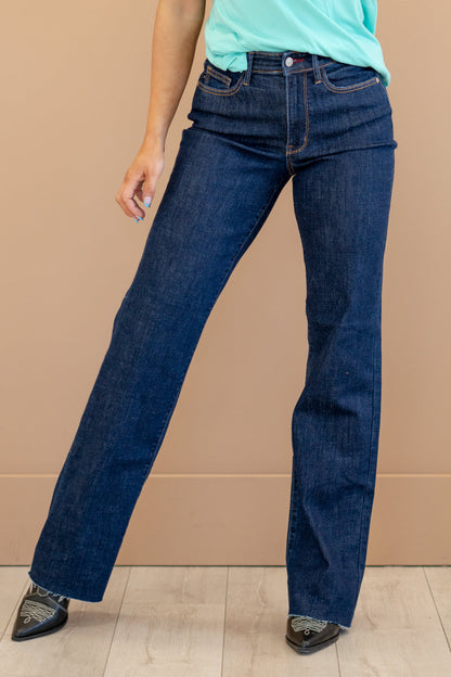 High Rise Vintage Back Darts Detail Straight