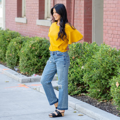 Judy Blue Revival Mid Rise Boyfriend Patch & Repair Jeans Regular & Plus Sizes