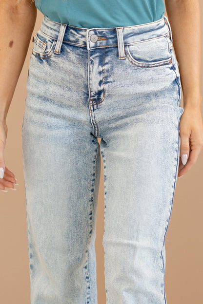 Judy Blue Jeans Brink High Rise Acid Wash Wide Leg Plus Sizes