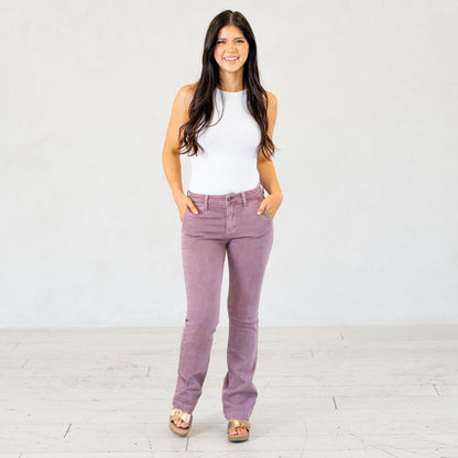 KanCan Max Mid Rise Trouser Bootcut Jeans Mauve