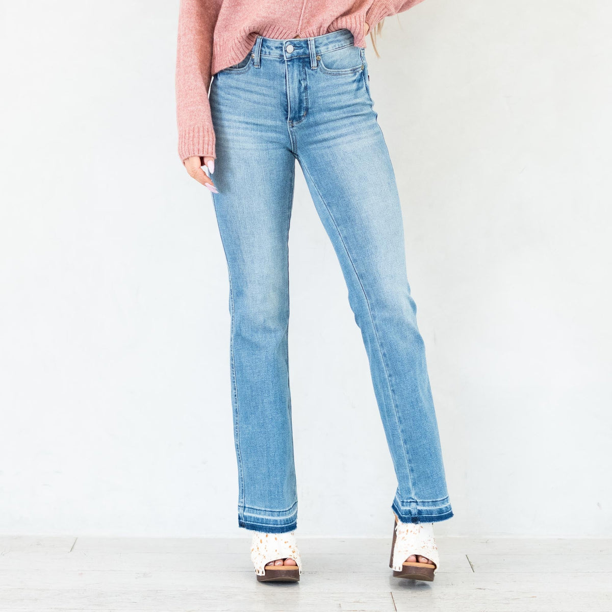 Judy Blue Lennon Mid Rise Slim Bootcut Tummy Control Jeans Regular & Plus Sizes