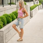 KanCan Summer Low Slung Baggy Short Medium Blue