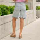 KanCan Summer Low Slung Baggy Short Medium Blue