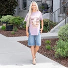 Zutter Wild West Longhorn Graphic Top Lavender T-Shirt