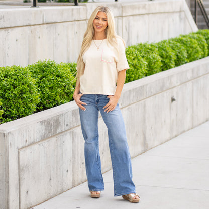 Vanilla Bay Threaded Touch Knit T-Shirt