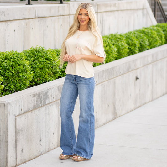 Vanilla Bay Threaded Touch Knit T-Shirt
