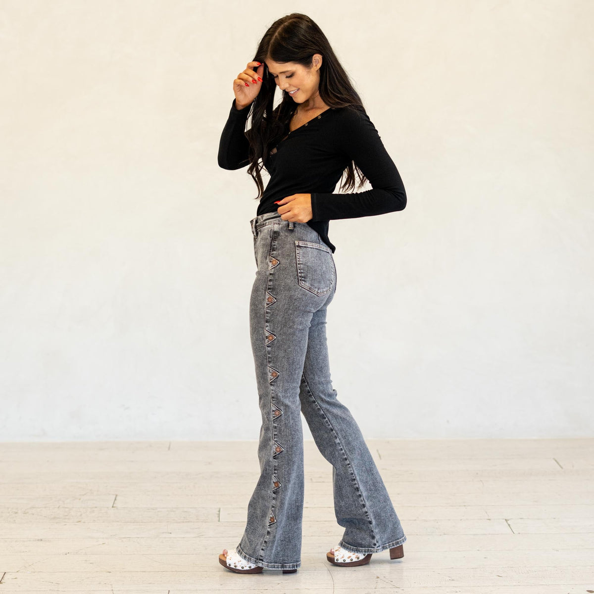 Judy Blue Desert Daze High Waist Grey Bootcut Jeans Grey