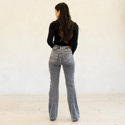 Judy Blue Desert Daze High Waist Grey Bootcut Jeans Grey