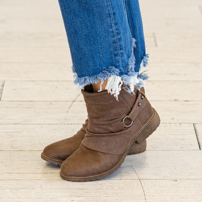Natasha - Very G Combat Boot With Buckle Zip Detail - Brown