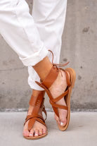Blaze Lace Up Sandals - Brown