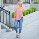 Vanilla Bay Harper Textured V-Neck Dolman Blouse