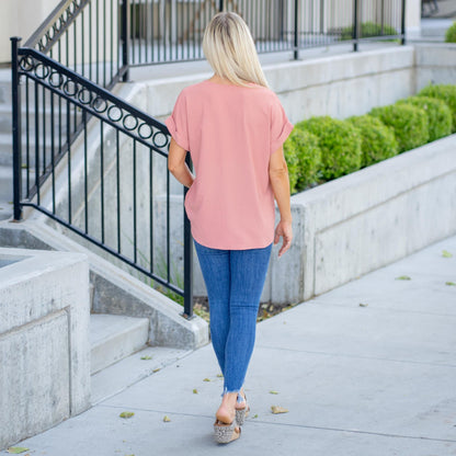Vanilla Bay Harper Textured V-Neck Dolman Blouse