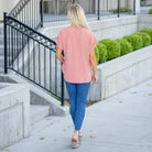 Vanilla Bay Harper Textured V-Neck Dolman Blouse