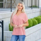 Vanilla Bay Harper Textured V-Neck Dolman Blouse