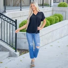 Vanilla Bay Harper Textured V-Neck Dolman Blouse