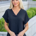 Vanilla Bay Harper Textured V-Neck Dolman Blouse