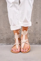 Blaze Lace Up Sandals - Beige